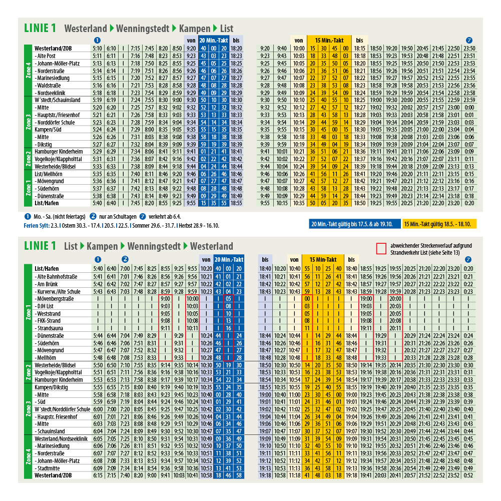 Linie 1 - SVG Sylter Verkehrsgesellschaft