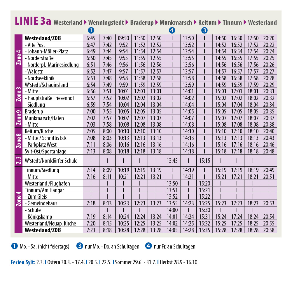 Linie 3 & 3a - SVG Sylter Verkehrsgesellschaft