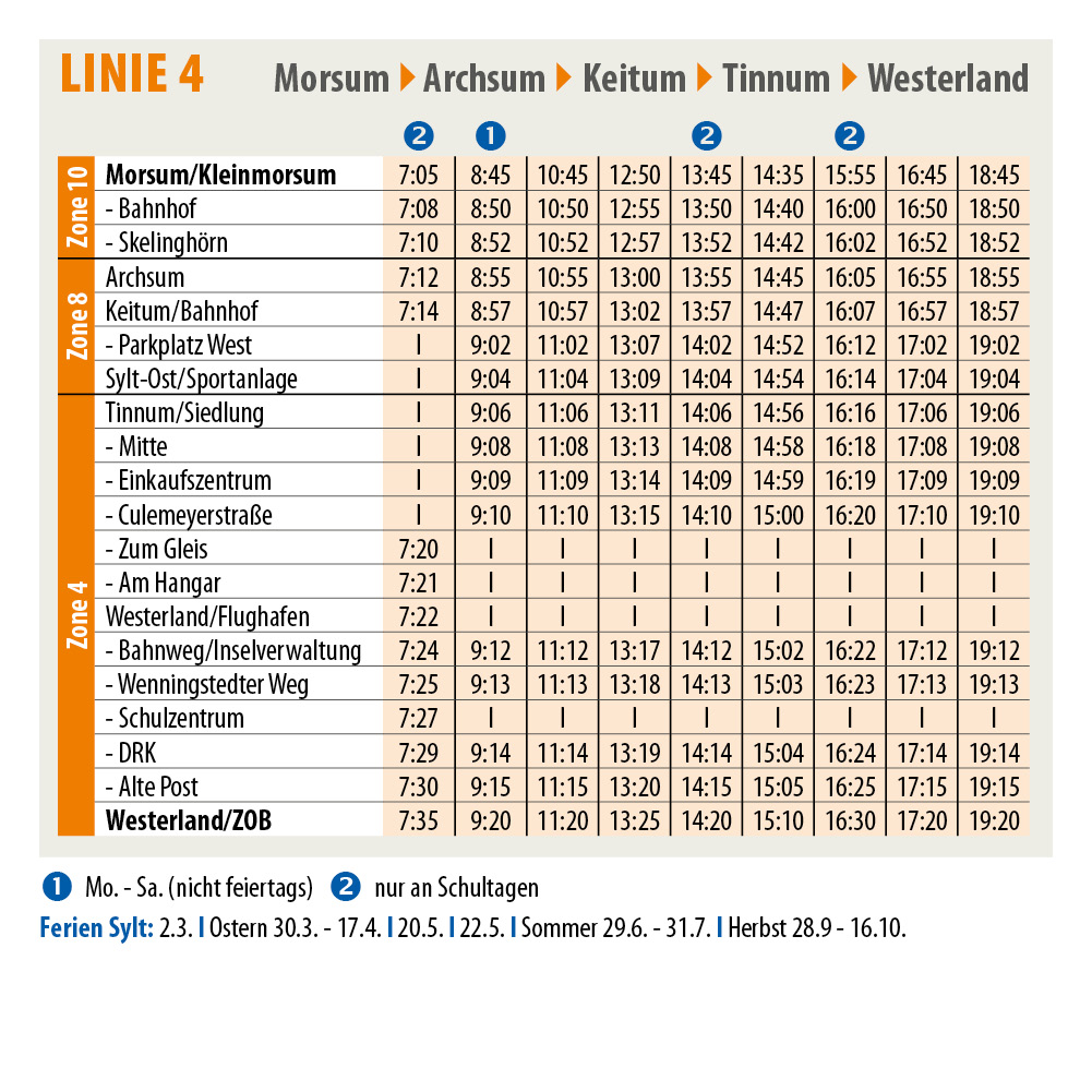 Linie 4 - SVG Sylter Verkehrsgesellschaft