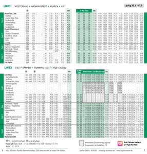 Fahrtübersicht Linie 1 Sylter Verkehrsgesellschaft